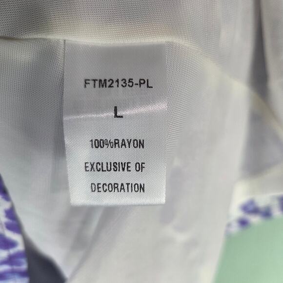 THML Womens Purple Animal Print Flutter Short Sleeve Dress Size Large - Picture 5 of 6